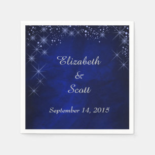 Blue Starry Night Wedding Napkin
