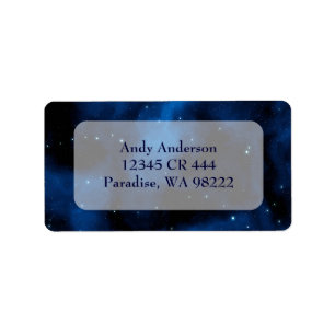 Blue Starry Sky Label
