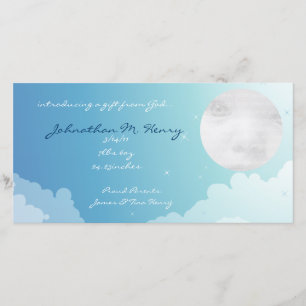 Blue Starry Sky New Baby Announcement Photo Cards