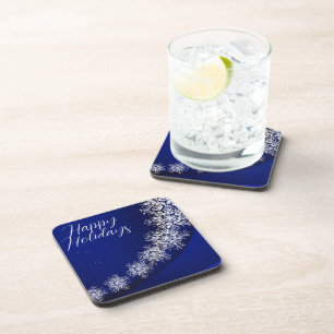 Blue Starry Sky With Ice Flakes Coaster