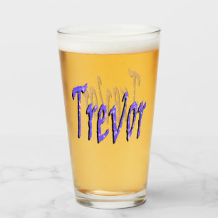 Blue Starry Trevor Name Logo, Glass