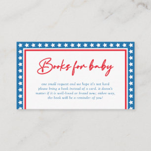  Blue Stars 4th of July Baby Shower Diaper Raffle Enclosure Card