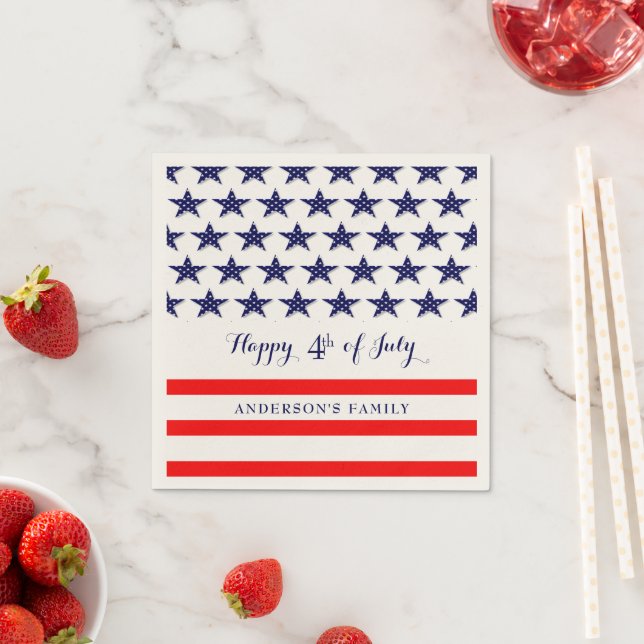 Blue Stars And Red Stripes  Napkin (Insitu)