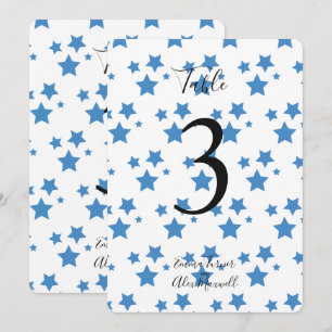Blue Stars Background Table number cards
