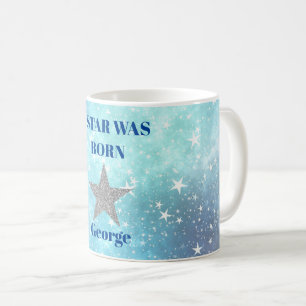Blue Stars Birthday Fun Personal Modern Coffee Mug