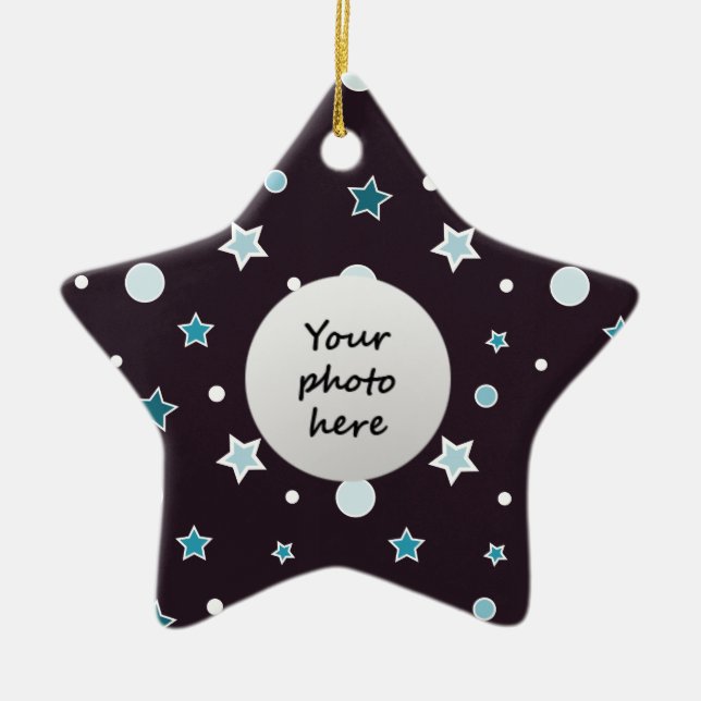 Blue Stars Ceramic Ornament (Front)