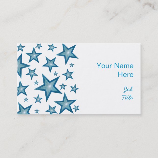 Blue Stars côté carte de visite blanc (Devant)