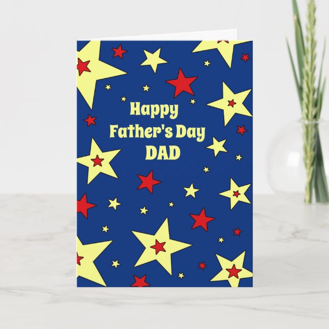 Blue Stars Dad Happy Father's Day Card (Front)