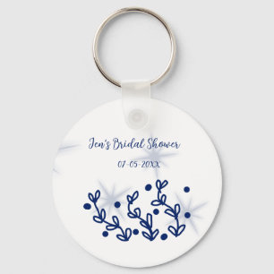 Blue stars leaves royal luxury bridal shower keychain