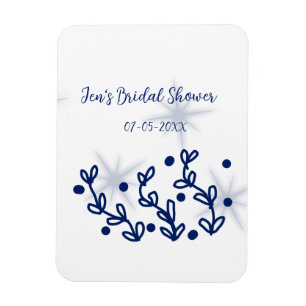 Blue stars leaves royal luxury bridal shower magnet