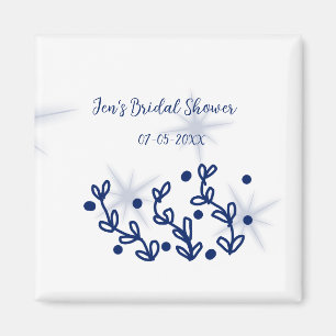 Blue stars leaves royal luxury bridal shower magnet