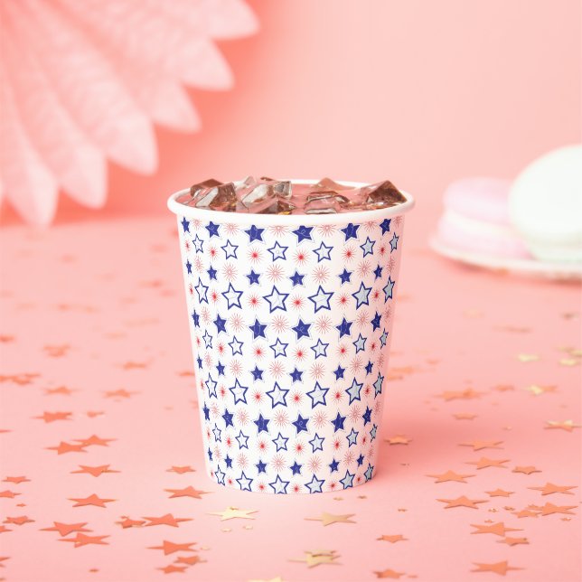 Blue Stars Paper Cups (Insitu)