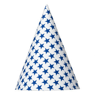 Blue Stars Pattern on White American Flag Theme Party Hat