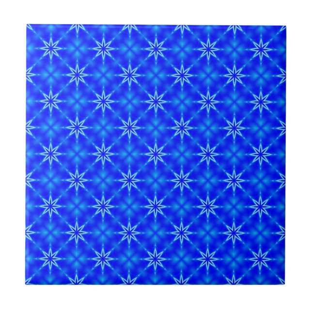 Blue stars pattern tile (Front)