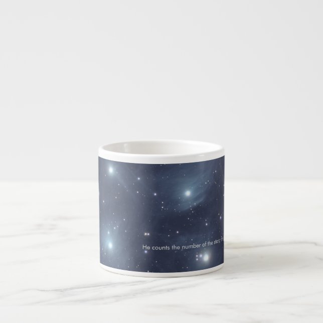 Blue Stars Psaumes Écriture Mug (Devant)