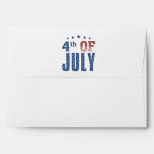 Blue Stars & Red Stripes Rustic Wood   4th of July Envelope