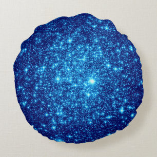 Blue Stars Round Pillow