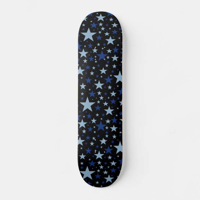 Blue Stars skateboard, black background Skateboard (Front)