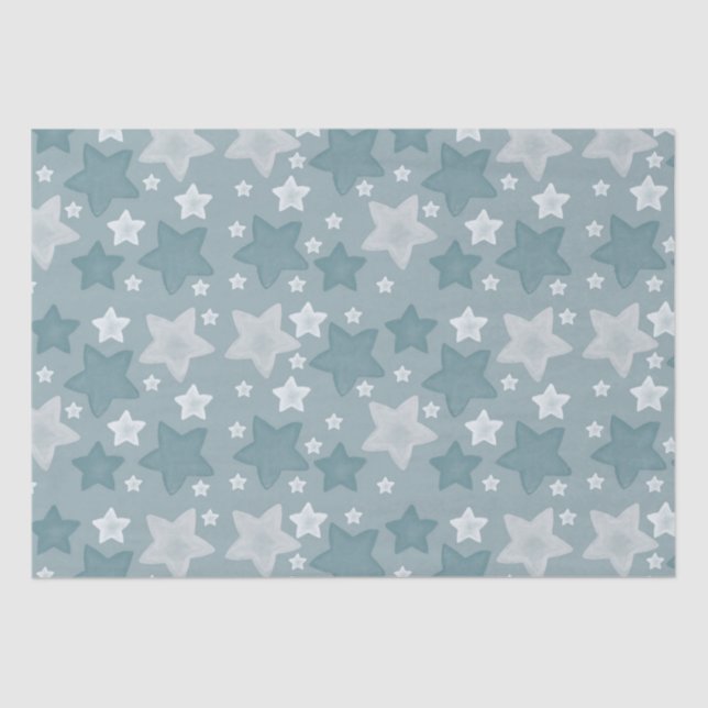 Blue Stars Tissue Paper (Front)