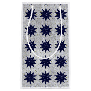 Blue stars & white stars & sparkly gold stars small gift bag