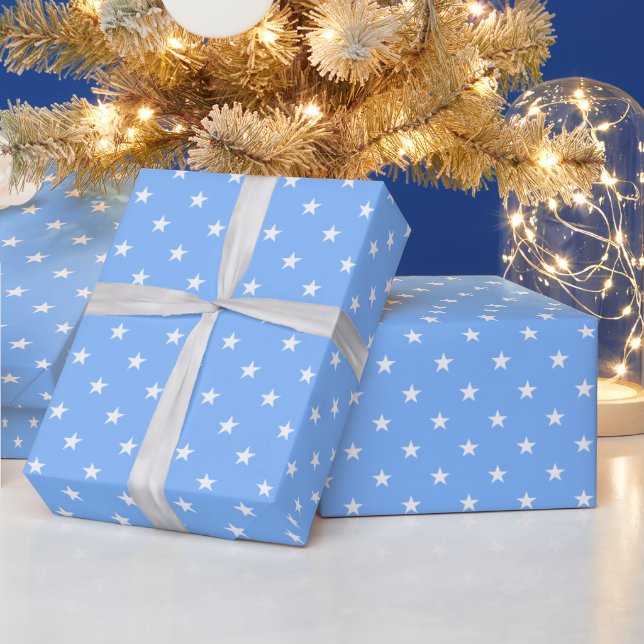 Blue Stars Wrapping Paper (Holidays)