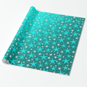 blue stars wrapping paper