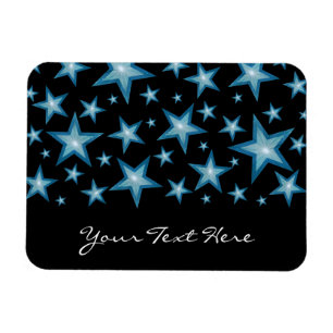 Blue Stars 'Your Text' flexible magnet black