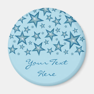 Blue Stars 'Your Text' frigo aimant rose pâle