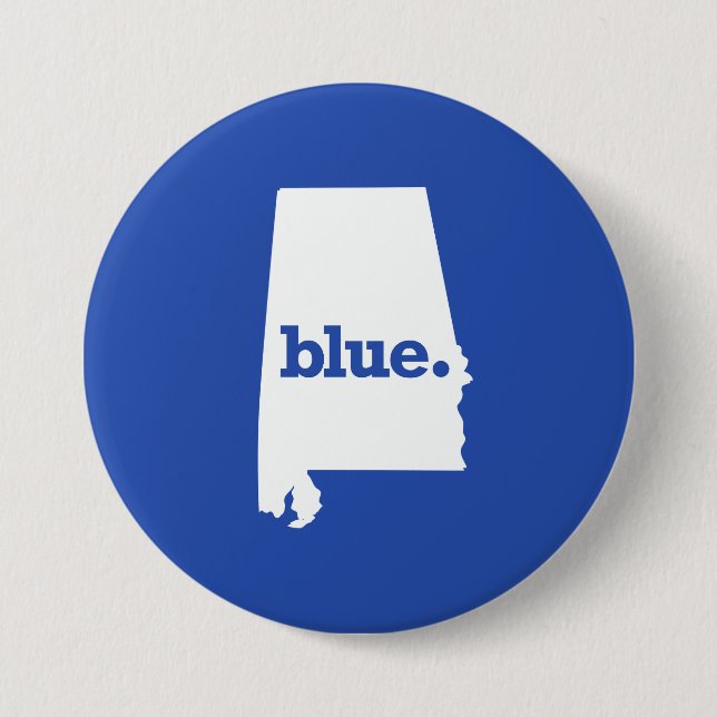 BLUE STATE ALABAMA 3 INCH ROUND BUTTON (Front)