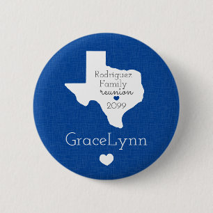 Blue State of Texas Family Reunion Button