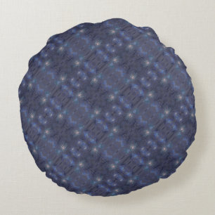 Blue Statement Two Round Pillow