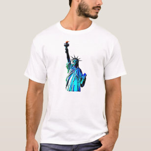 Blue Statue of Lady Liberty T-Shirt