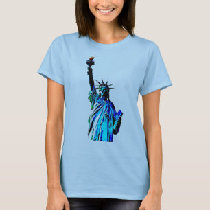 Blue Statue of Lady Liberty T-Shirt