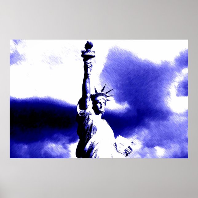 Blue Statue of Liberty Poster (Front)