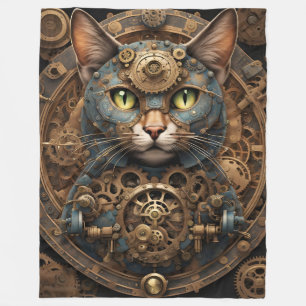 blue steampunk cat blanket