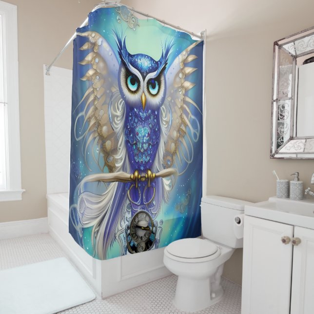 Blue Steampunk Owl (In Situ)