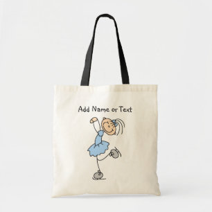Blue Stick Figure Girl Ice Skater Customized Bag