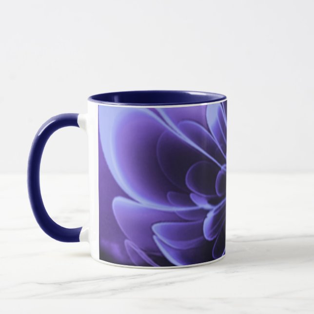 Blue Stilized Corolla Bent Up Petals Mug (Left)