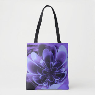 Blue Stilized Corolla Bent Up Petals Tote Bag