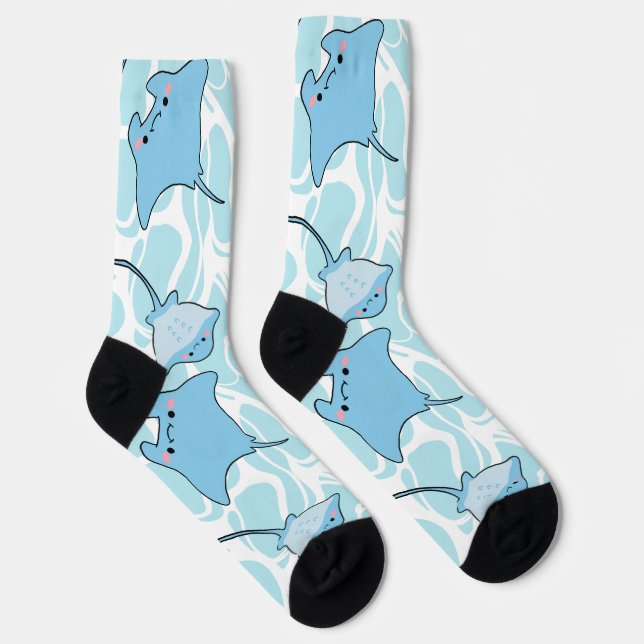 Blue Stingrays Underwater Socks (Right)