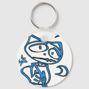 Blue Stitchlip on Highway (Cat Super Hero) Keychain