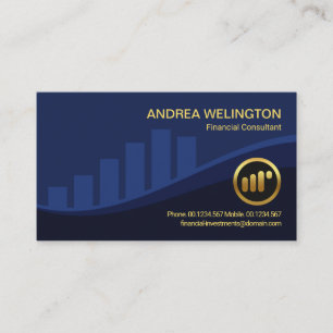 Blue Stock Exchange Graph Financial Advisor Business Card