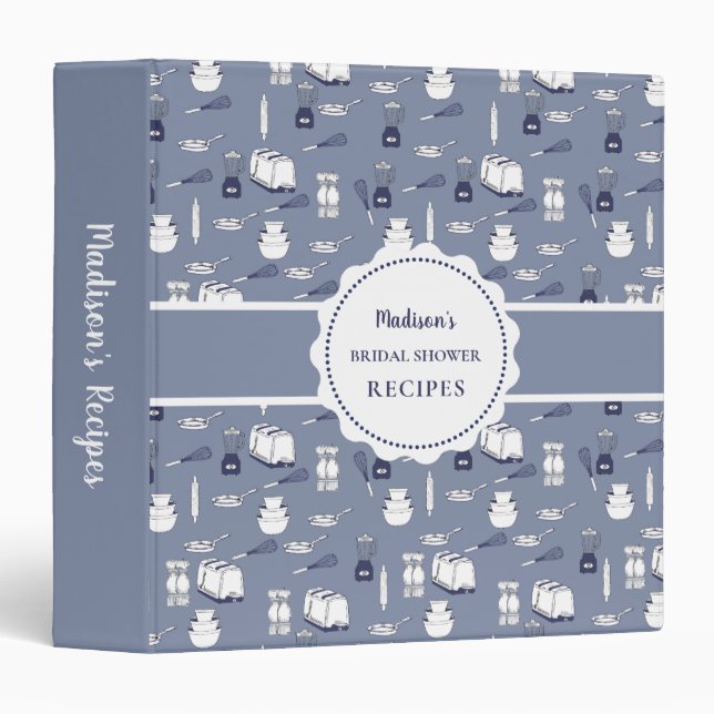 Blue Stock The Kitchen | Bridal Shower Recipe Binder (Front/Spine)