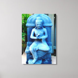 blue stone buddha wrapped canvas