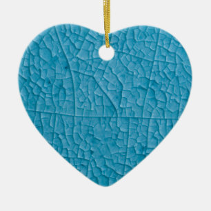 Blue stone cracks ceramic ornament