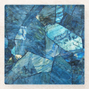 Blue Stone Fracture Glass Coaster