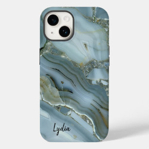 Blue Stone Marble Look Case-Mate iPhone 14 Case