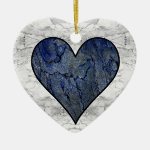 Blue Stone Marble Pattern Ceramic Ornament