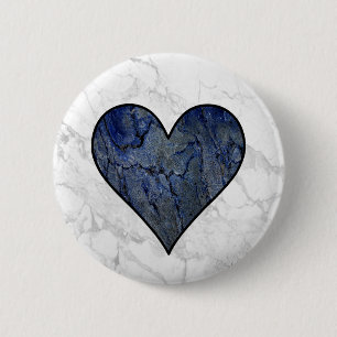 Blue Stone Marbled Pattern 2 Inch Round Button