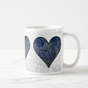 Blue Stone Marbled Pattern Coffee Mug